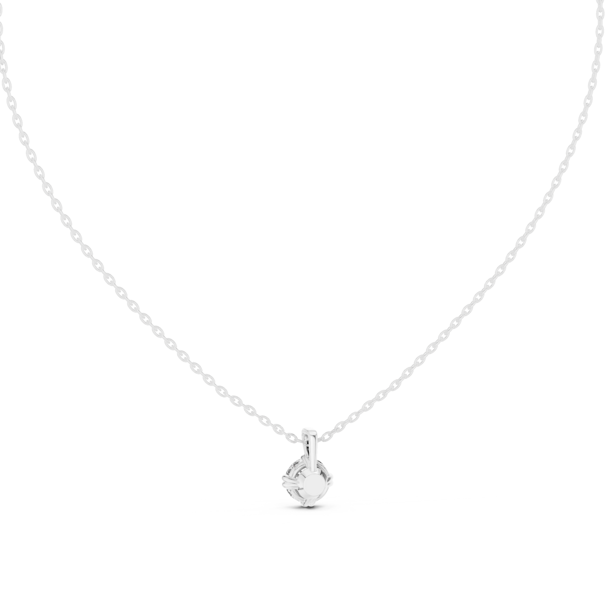 Round solitaire pendant white gold detail view