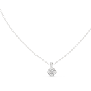 Round solitaire pendant white gold front view