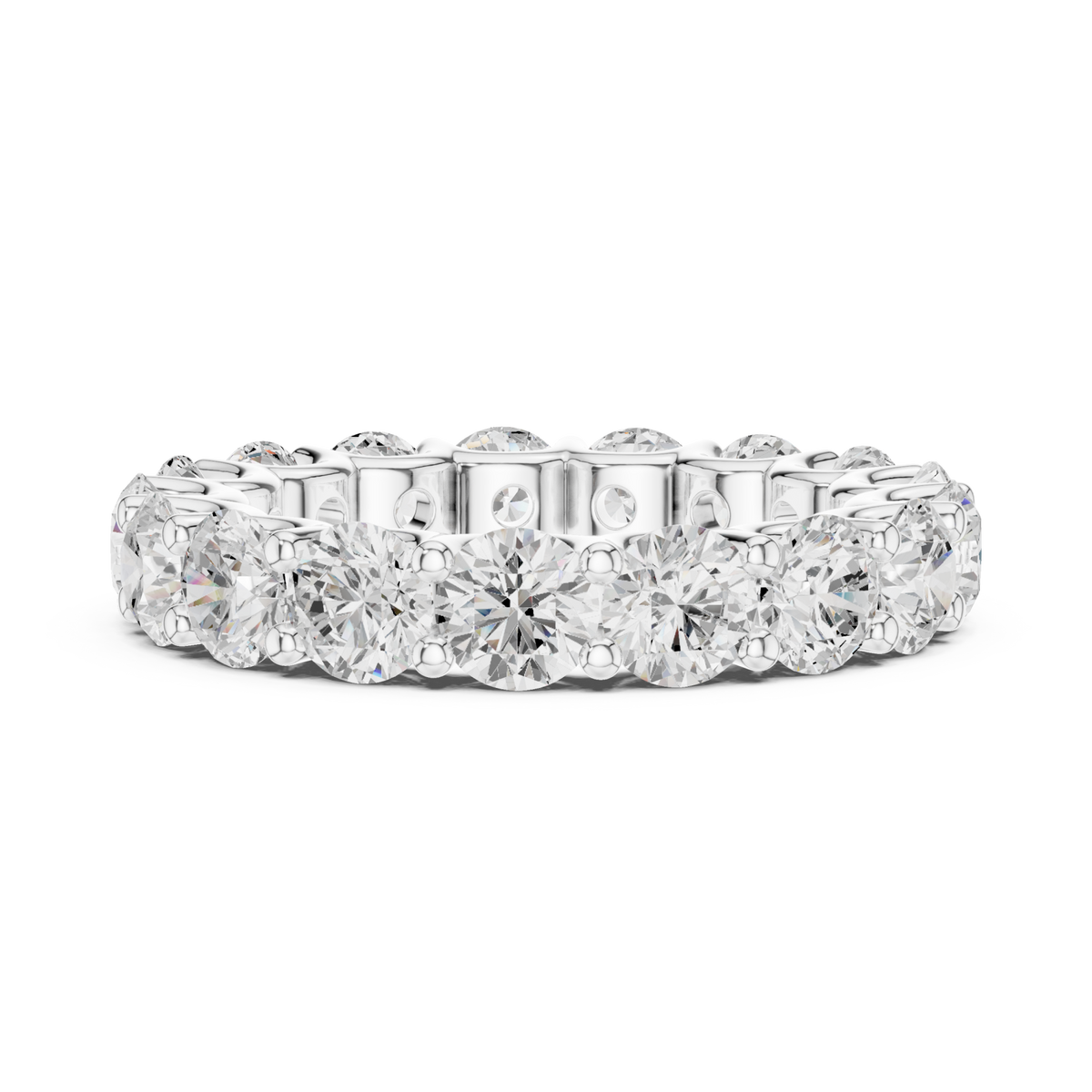 Round u-prong full eternity band white gold angle view