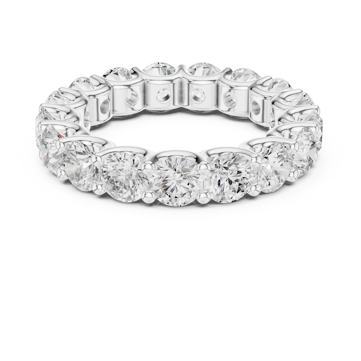 Round u-prong full eternity band white gold detail view