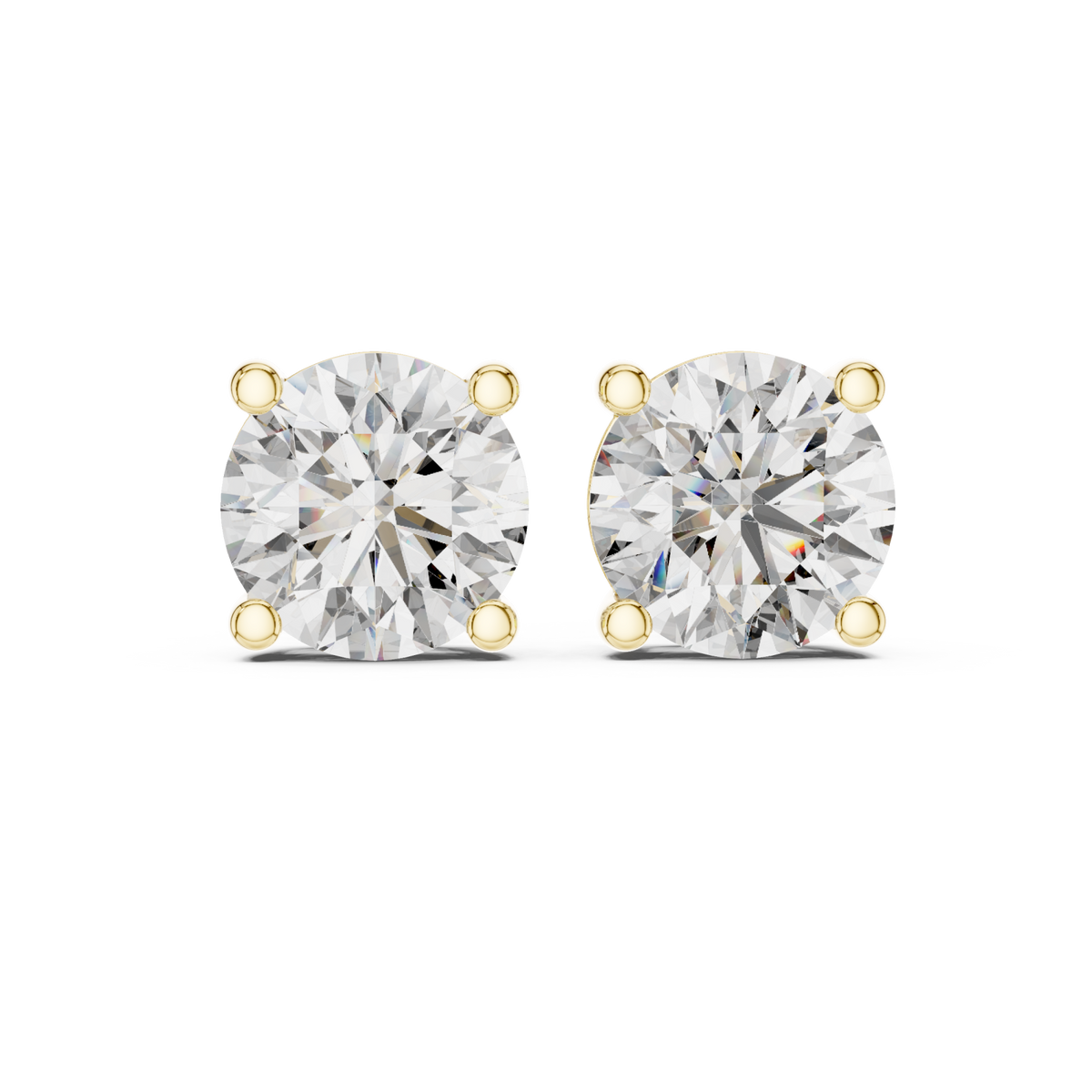  Gold Signature Round Solitaire Studs Detail View