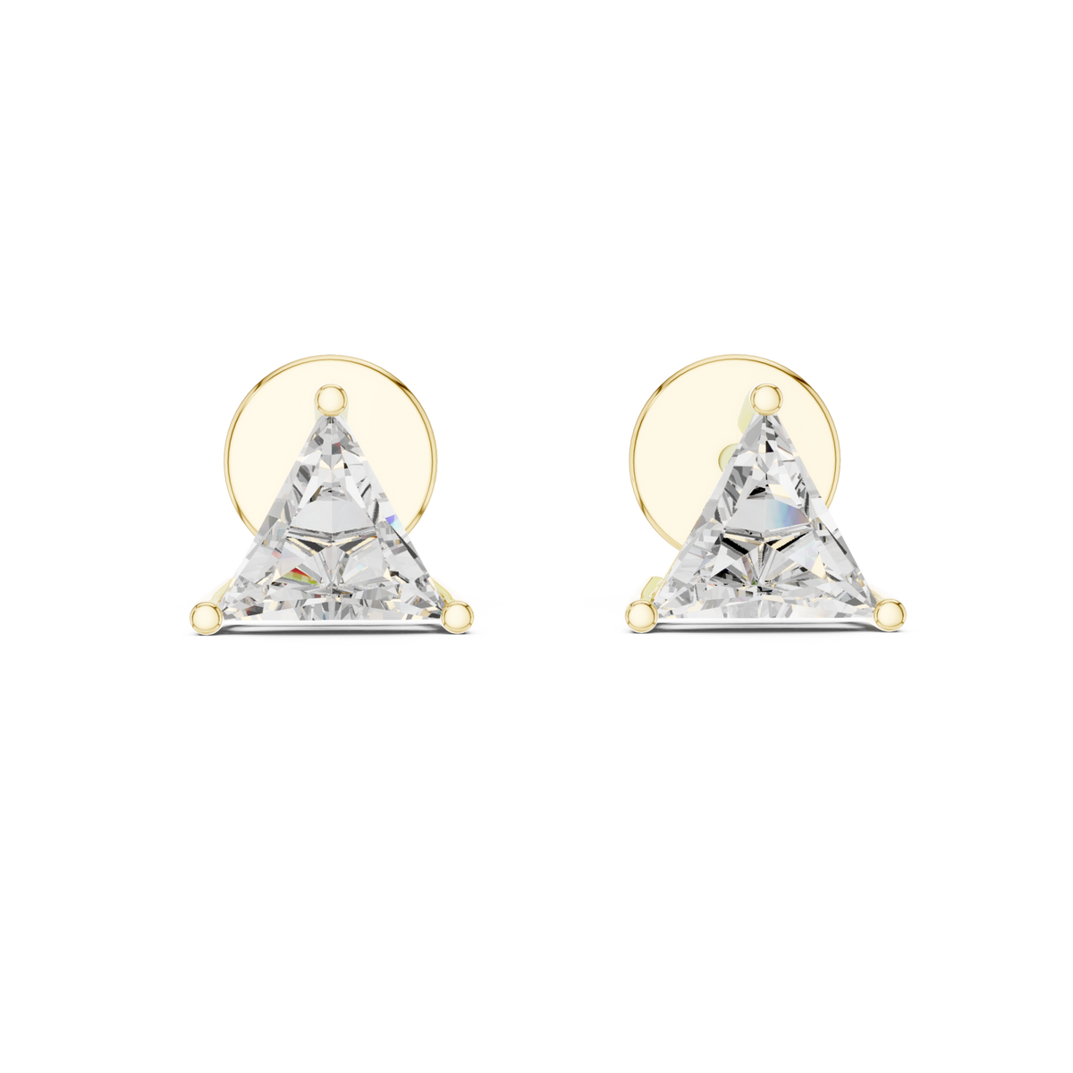  Gold Signature Trillion Solitaire Studs Detail View
