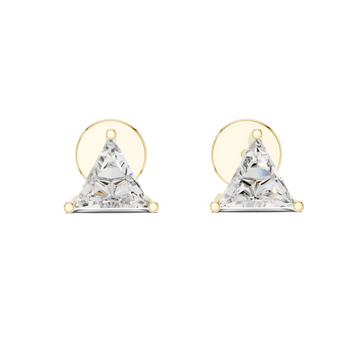  Gold Signature Trillion Solitaire Studs Detail View