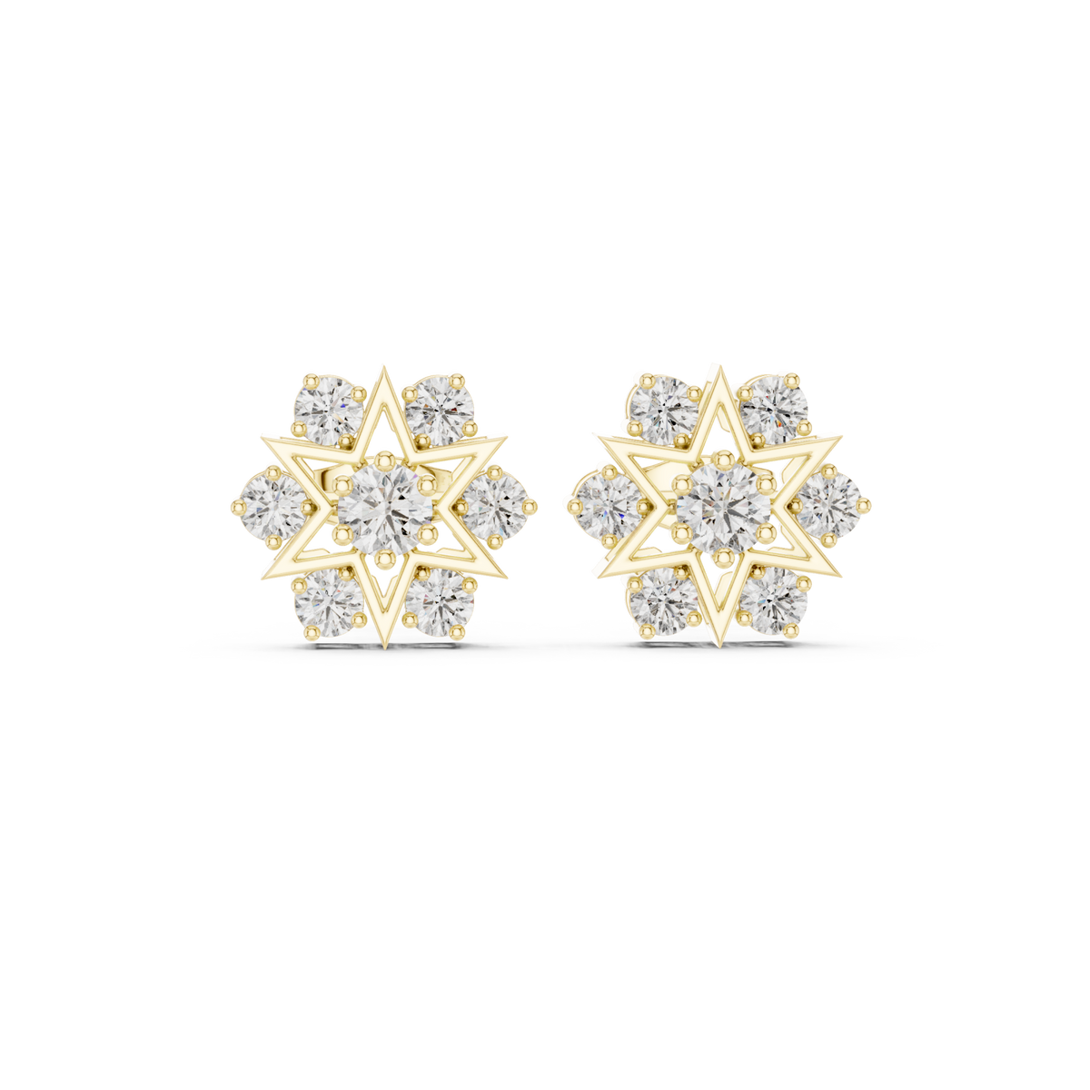  Gold Star Frame Cluster Studs Detail View