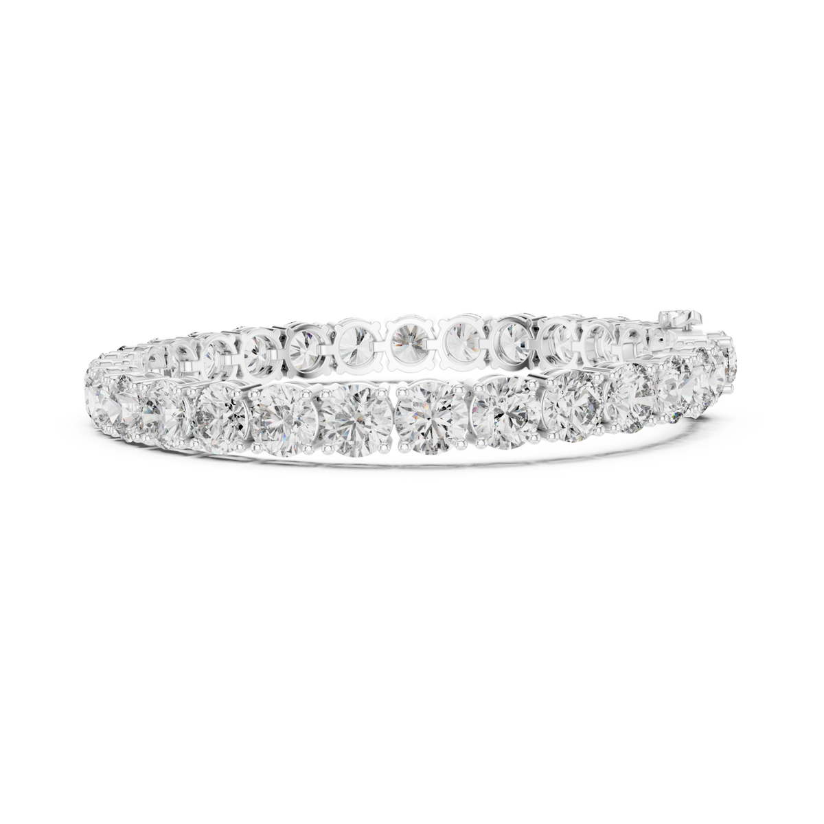  White Gold Statement Round Tennis Bracelet Angle View
