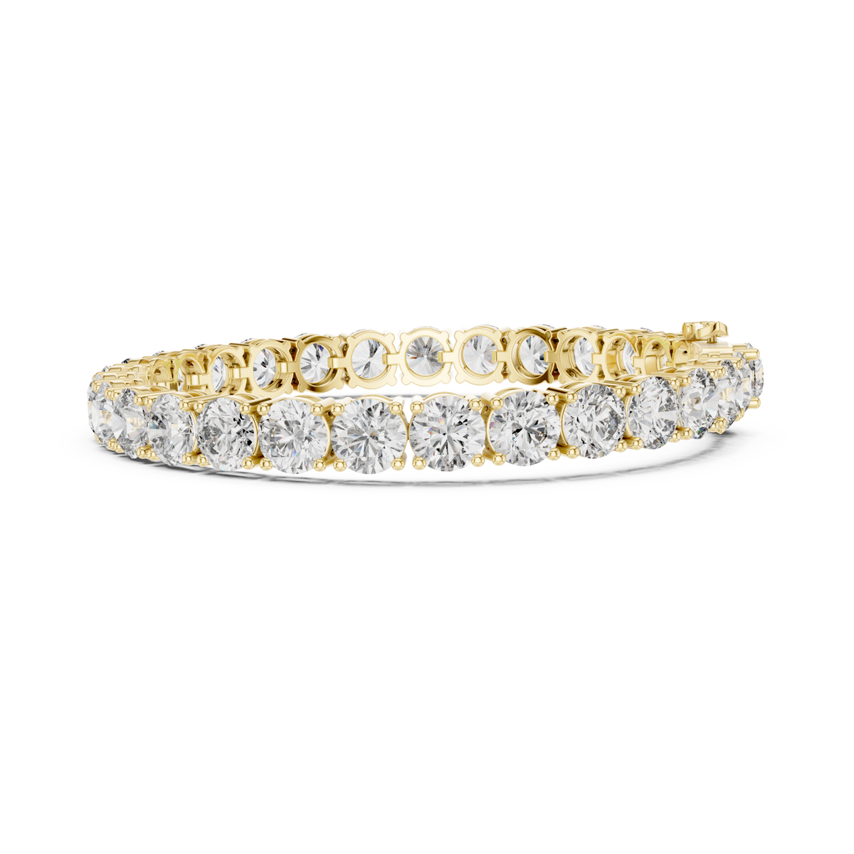 Gold Statement Round Tennis Bracelet Angle View