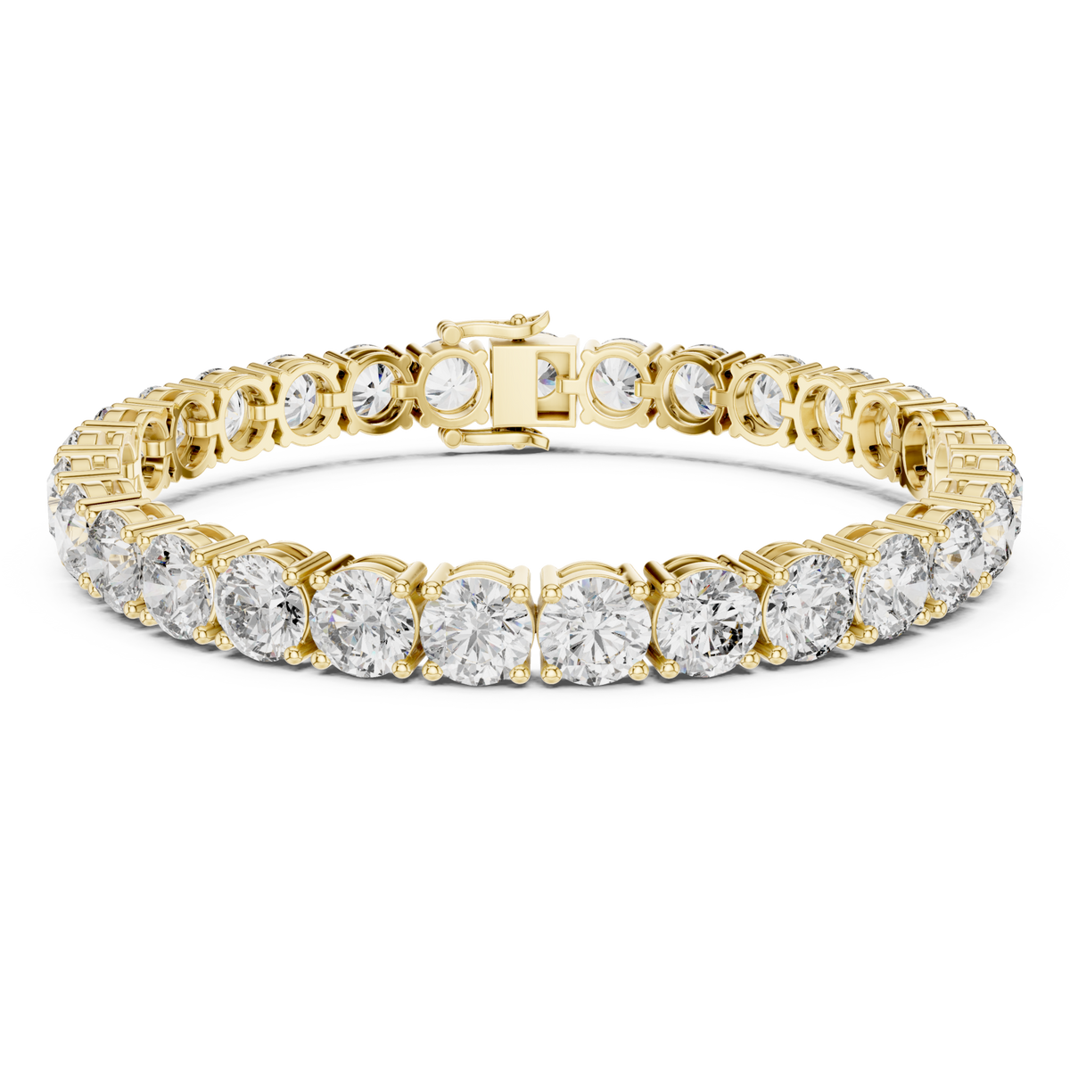  Gold Statement Round Tennis Bracelet Detail View