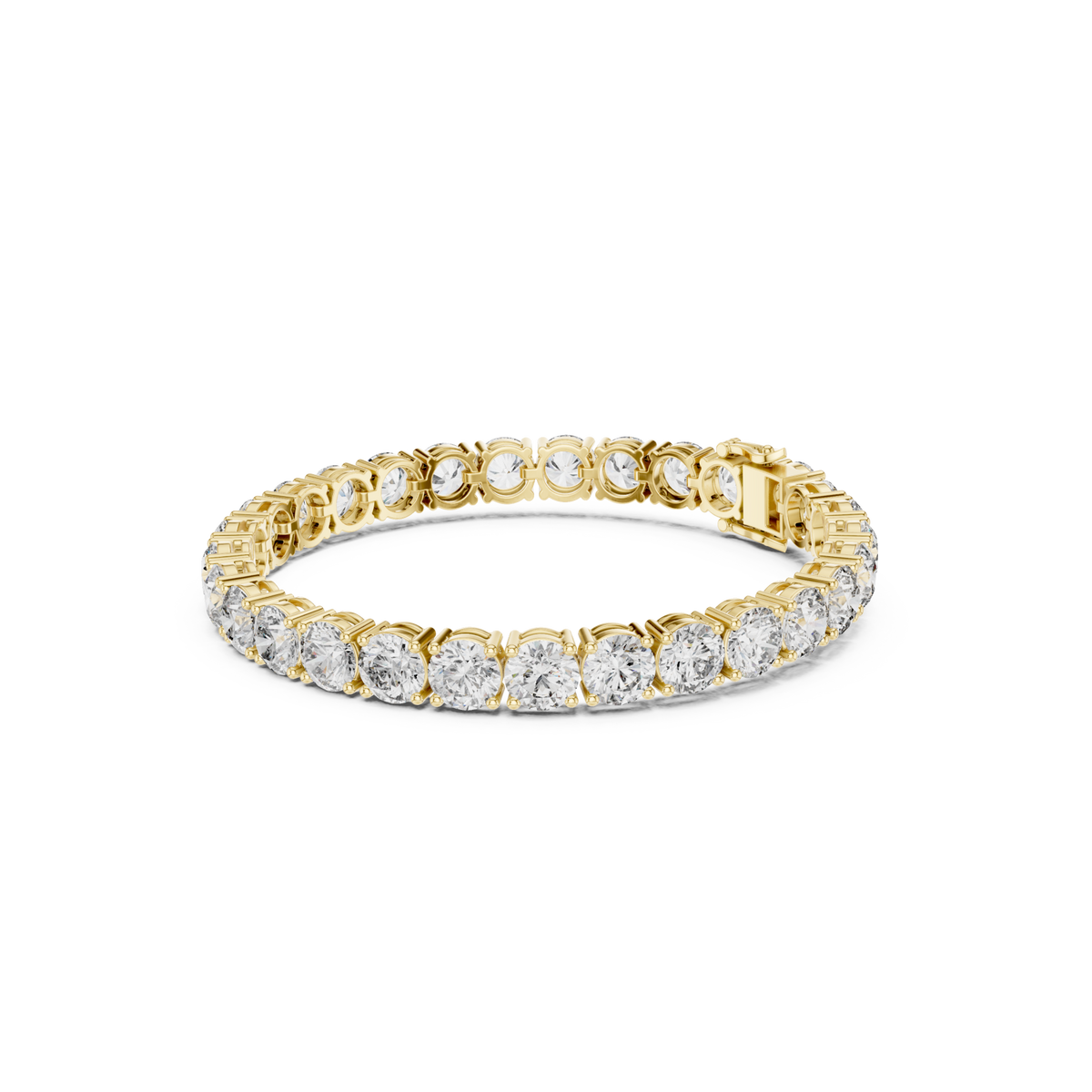 Gold Statement Round Tennis Bracelet Front View