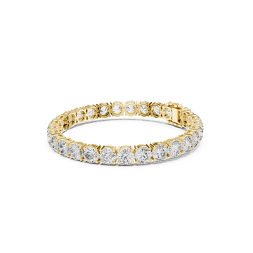 Gold Statement Round Tennis Bracelet Front View