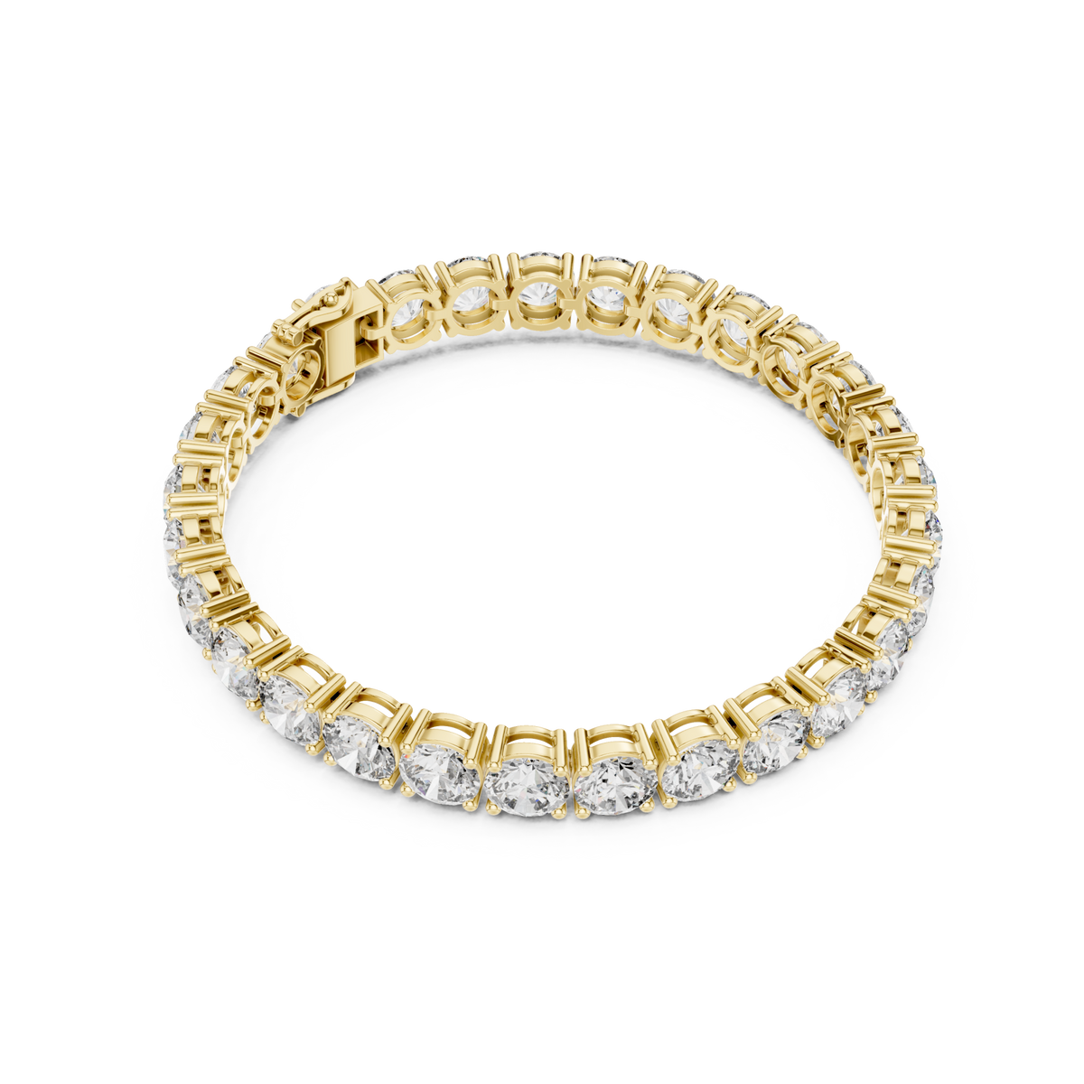  Gold Statement Round Tennis Bracelet Side View