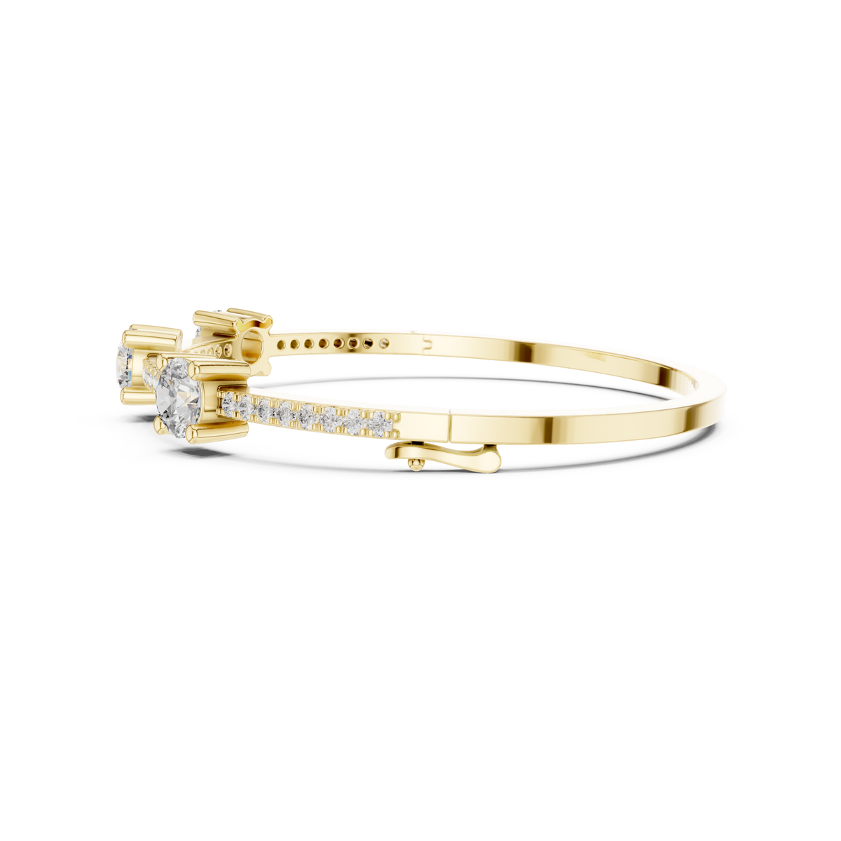  Gold Trio Pave Bangle Angle View