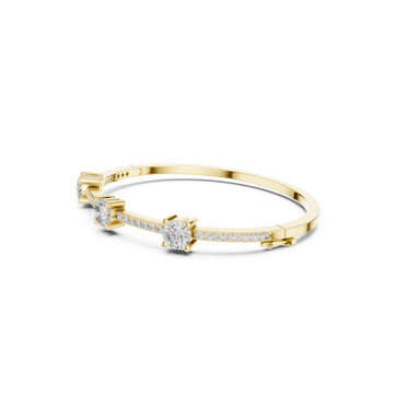 Gold Trio Pave Bangle Front View