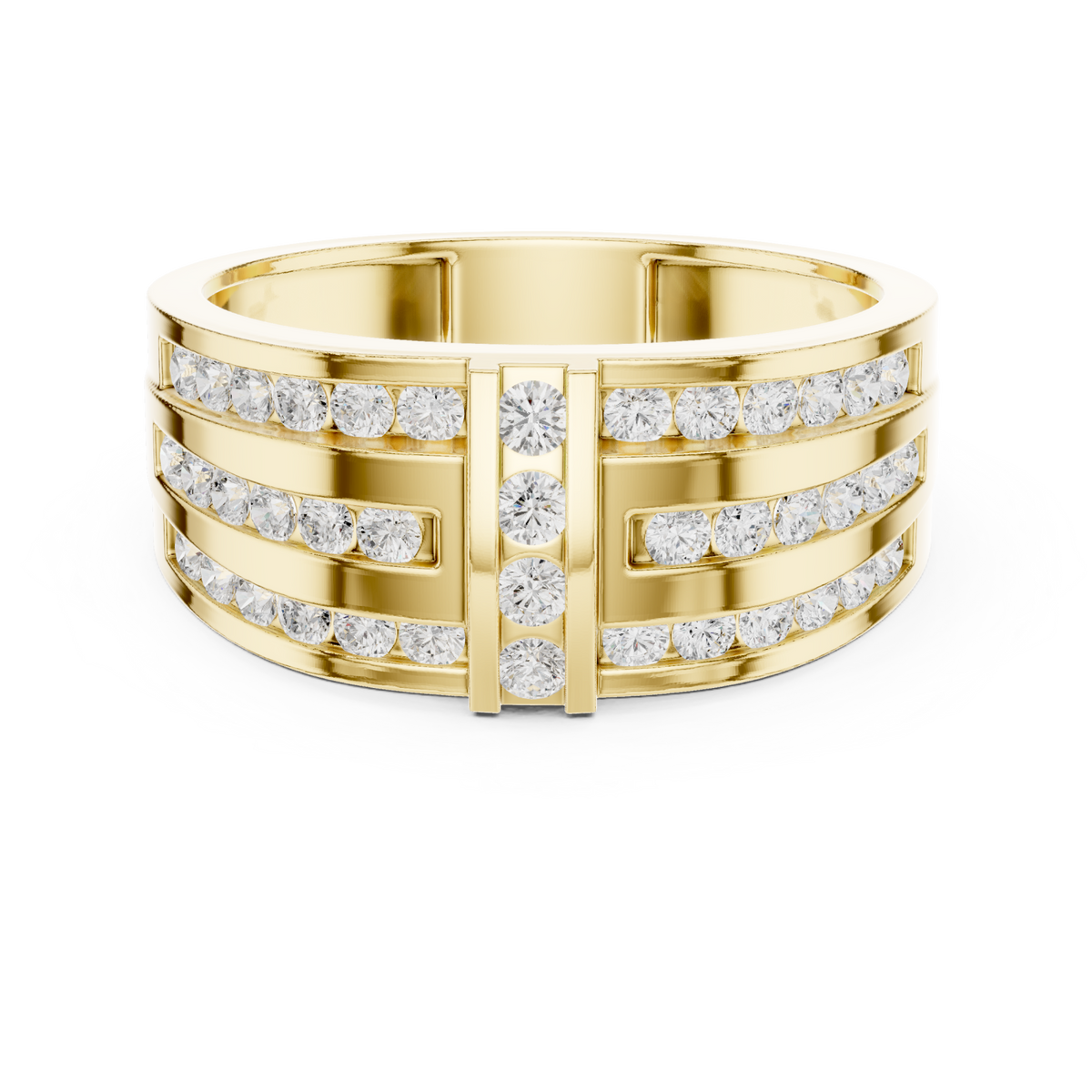  Gold Triple Channel Bar Band for Him Detail View