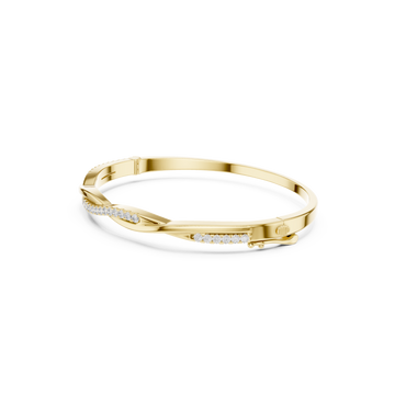 Gold Twist Pave Bangle Front View